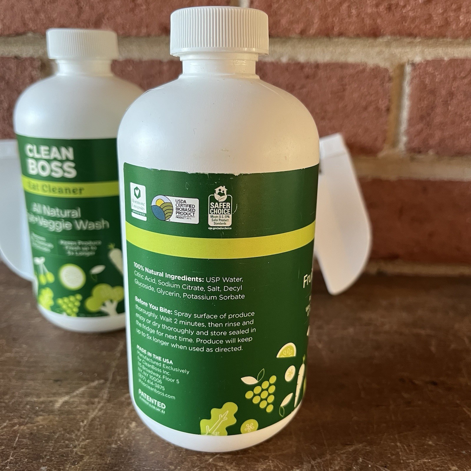 CleanBoss (2) Eat Cleaner Fruit+Veggie Washes & (3) Powder 32 Mix Packets 06/26