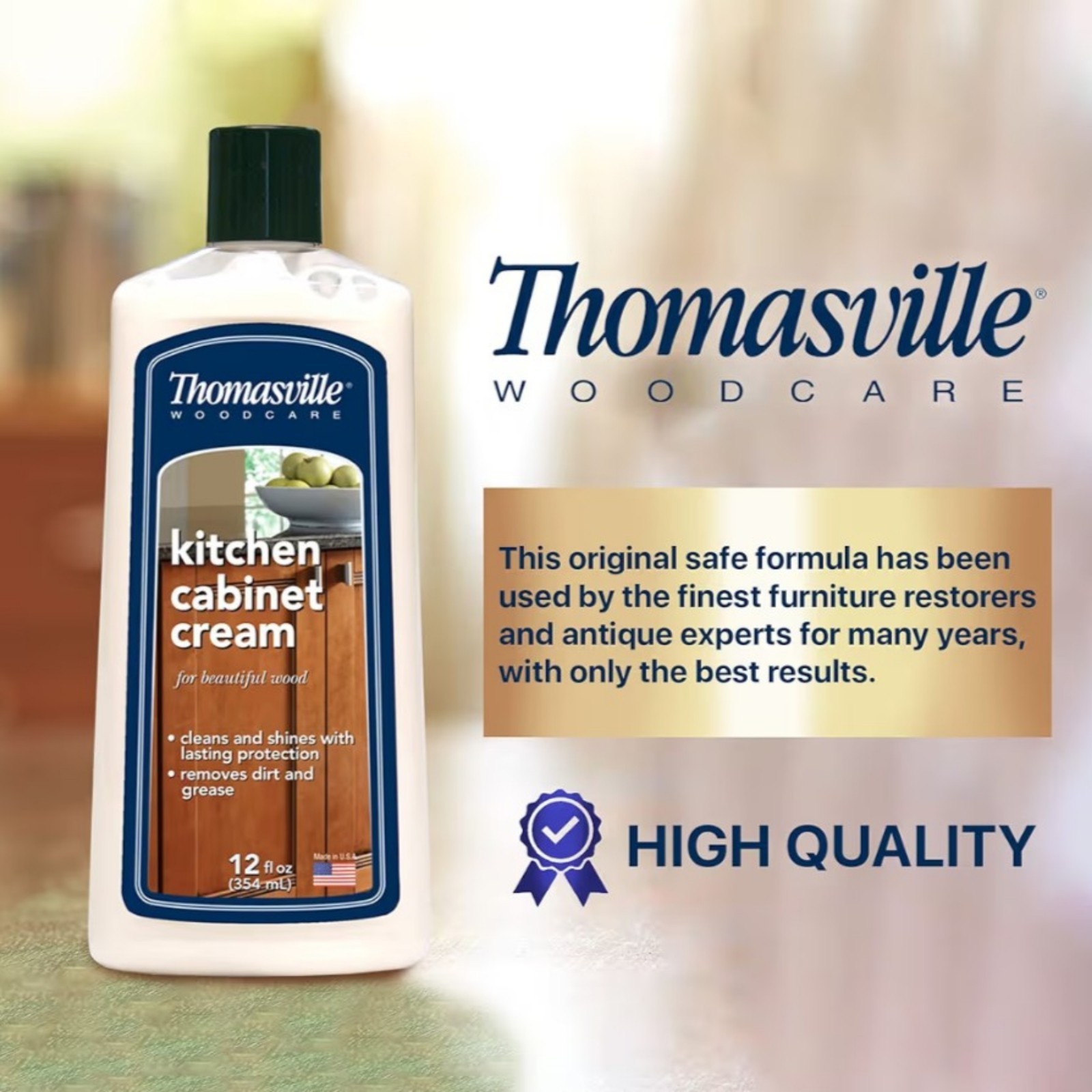 Thomasville Kitchen Cabinet Cream Wood Cleaner Polish Protect 12oz 2 Pack