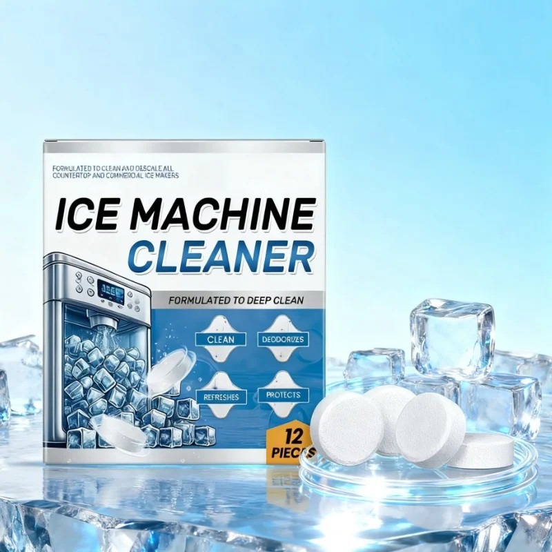 12Pcs Ice Machine Cleaning Tablets Home Appliance Care Descaling Deodorizing Pro