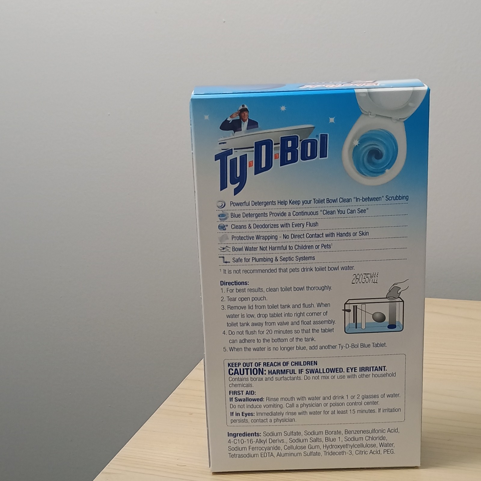 Ty-D-Bol Toilet Bowl Cleaner Tablets Continuous Blue Water 5 Pack 7.0 oz