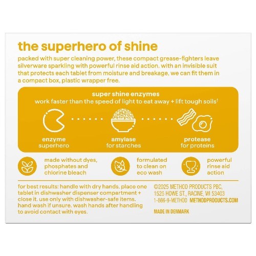 Method Super Shine Dishwasher Tablets Powered by Enzymes