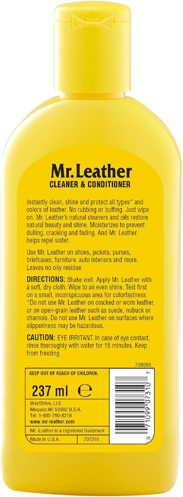 MR. LEATHER Cleaner and Conditioner (8 Oz) – Restores & Protects All Leather wit