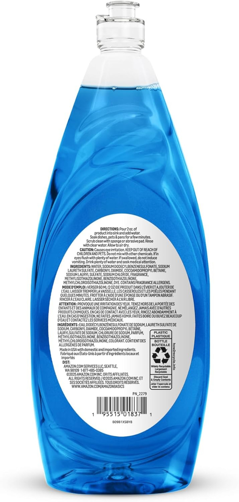 Dish Soap, Fresh Scent, 50 Fl Oz, Pack of 1, Packaging May Vary