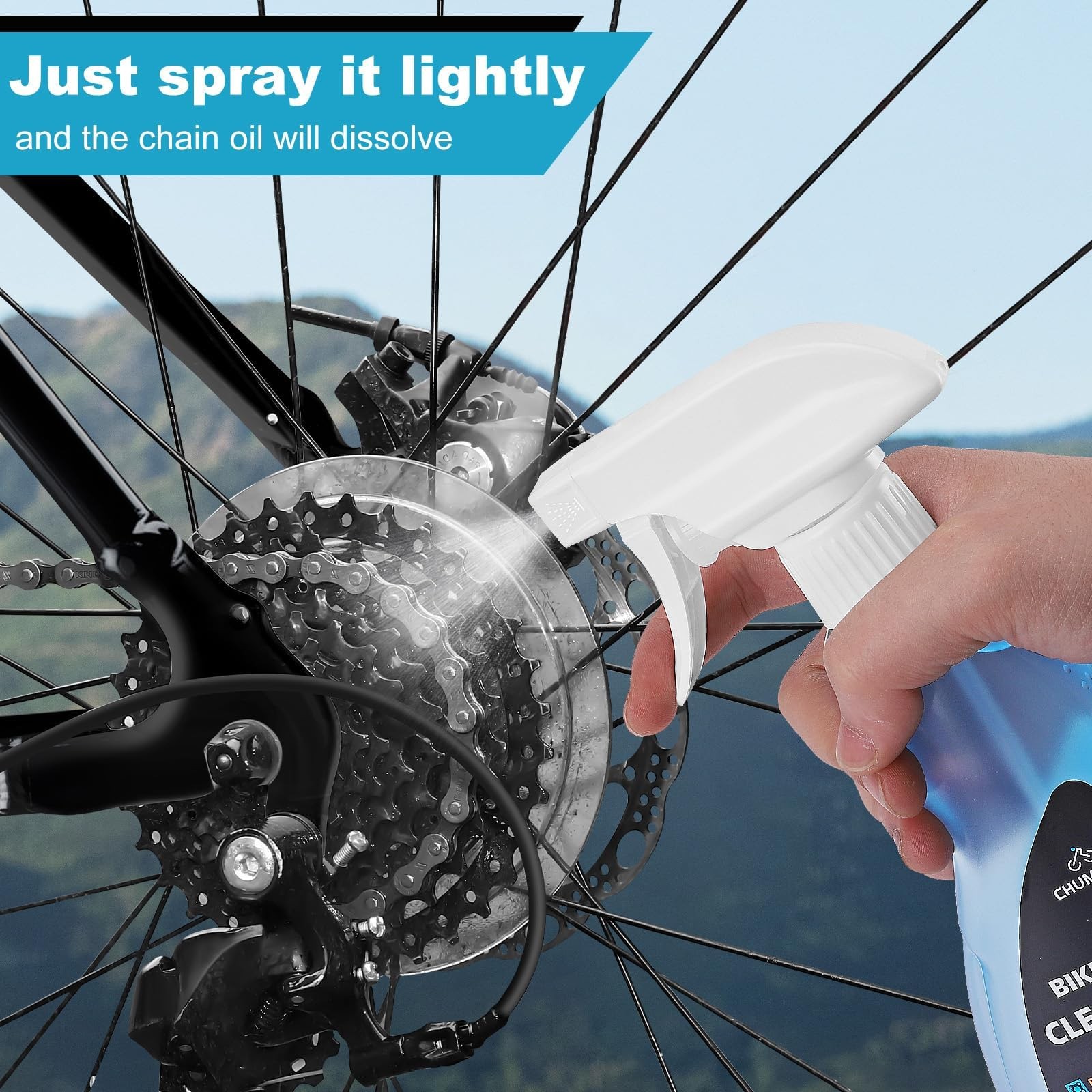 CHUMXINY Bike Chain Degreaser, 17 fl oz Spray Non-foaming Design for MTB/Grav…