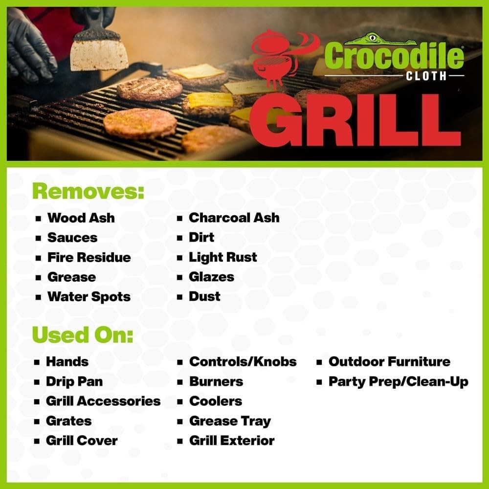 Grill 80 15″ x 10″ Plant-based Cleaning Wipes. Safe on Skin & Multiple Surfaces.