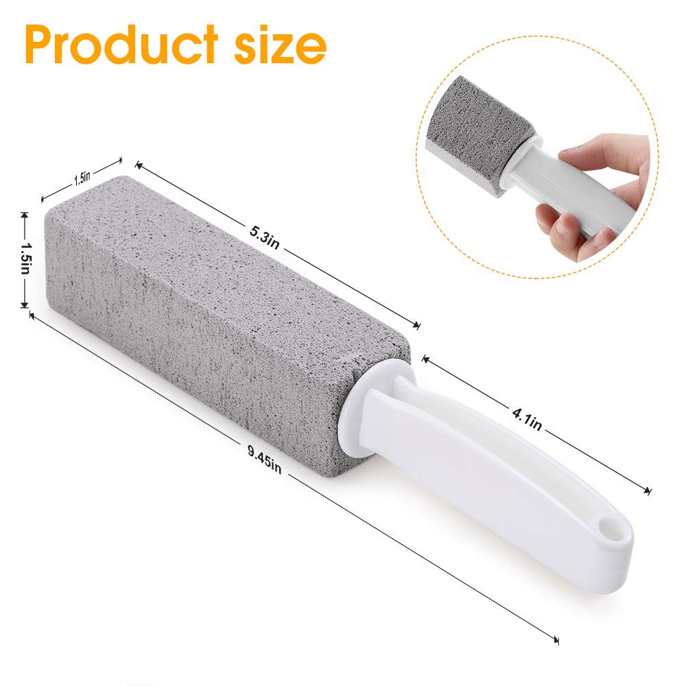2 Pack Pumice Stone Toilet Bowl Cleaner with Handle, Hard Water Ring