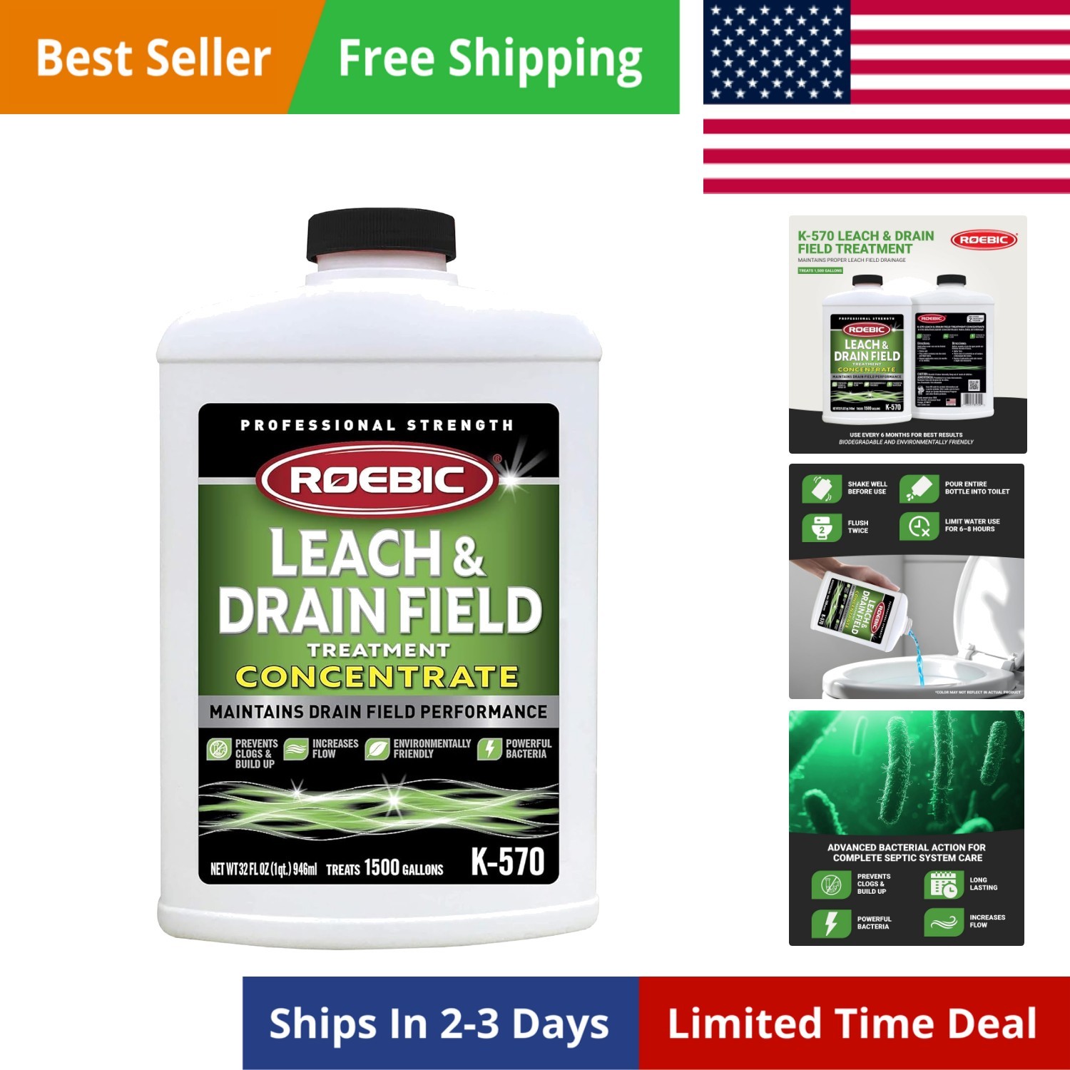 K-570-Q 32-Ounce Leach And Drain Field Opener Concentrate