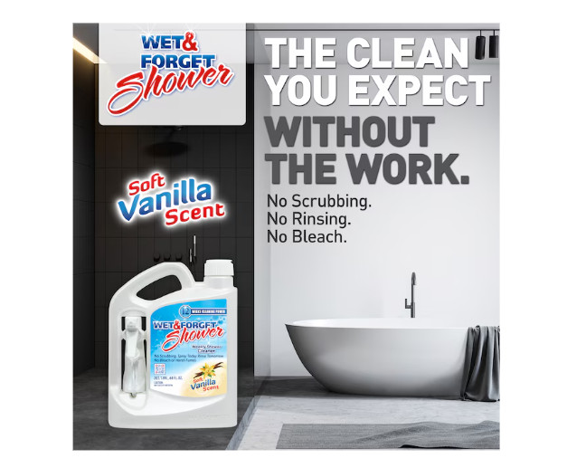 Wet & Forget Shower Cleaner Spray Multi-Surface Weekly Application Requires No S