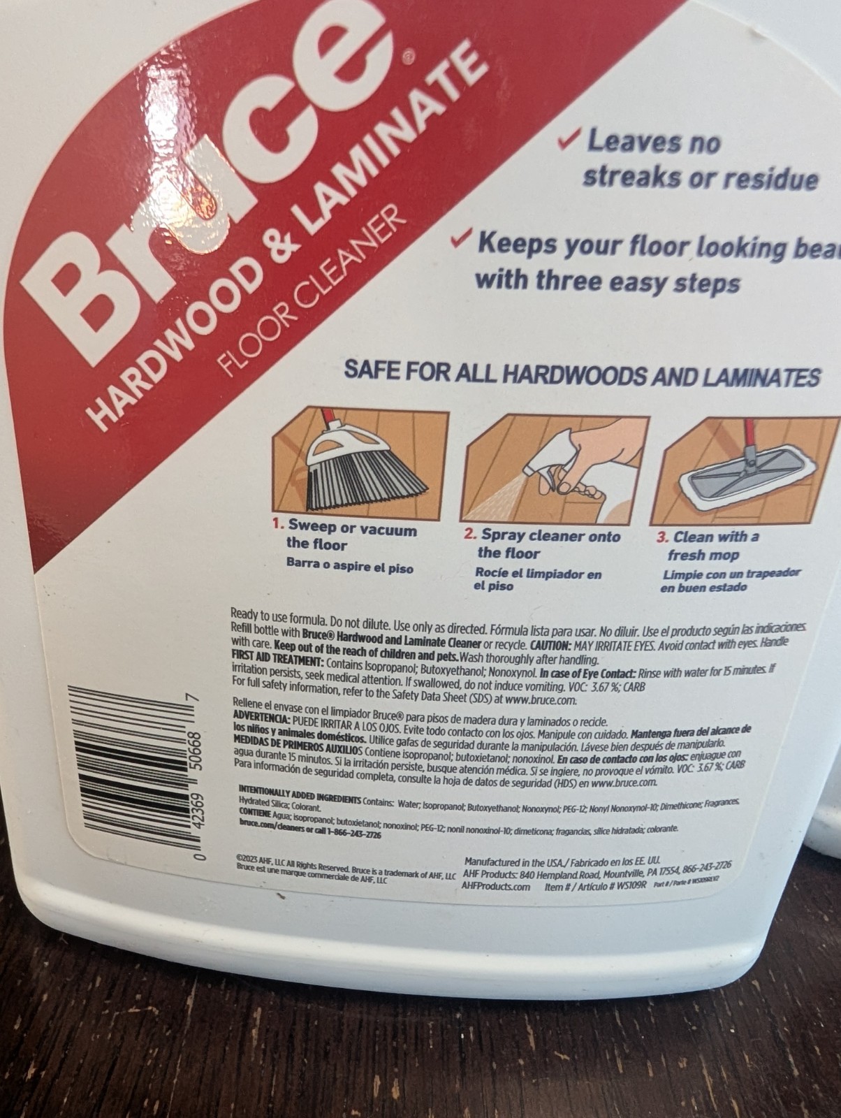 4 PACK Bruce Hardwood and Laminate Floor Cleaner 64oz each 256 oz Total (NEW)