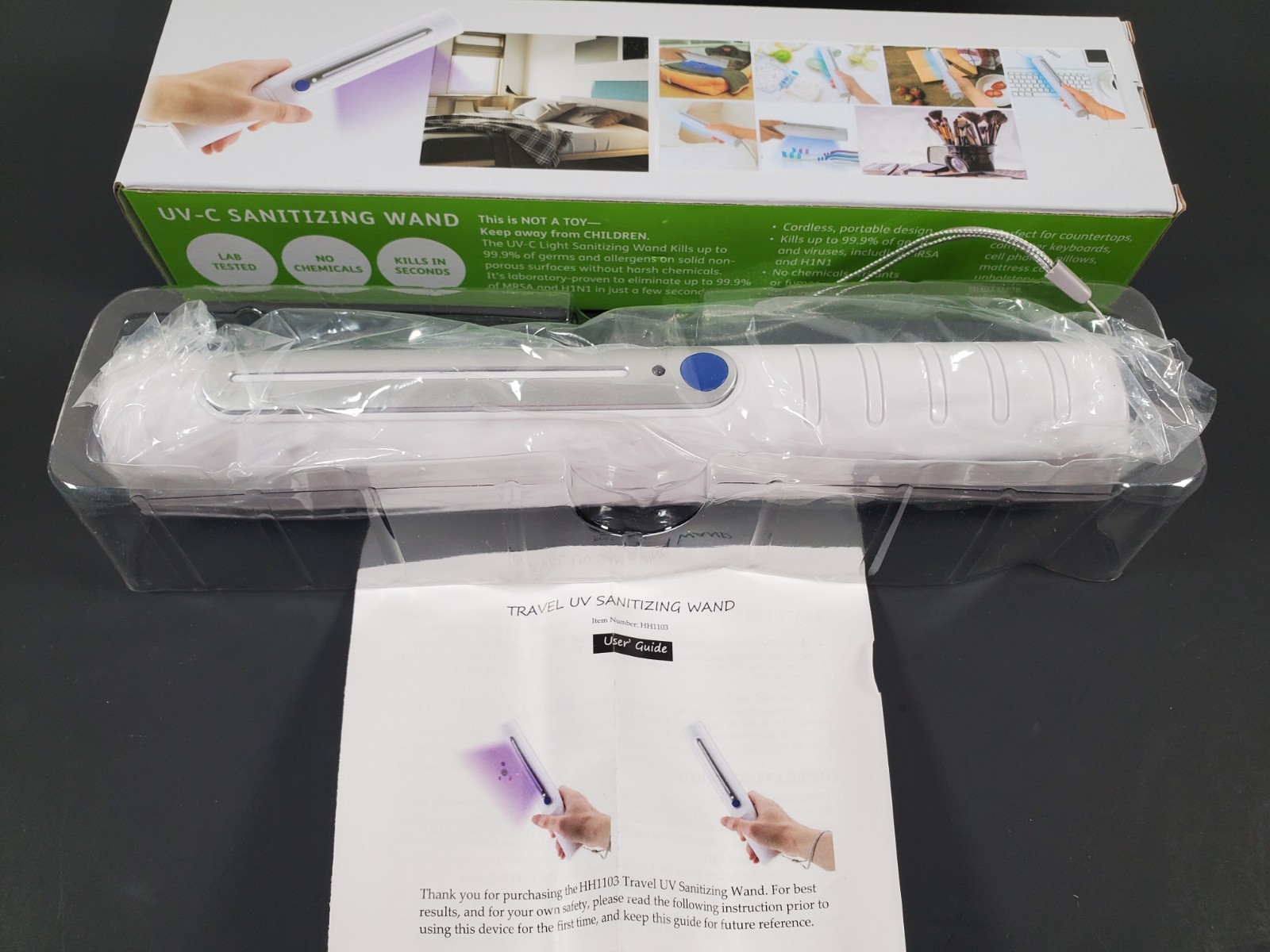 Handheld Super Charged UV-C Light Wand Kills 99.99% Germs Bacteria & Viruses