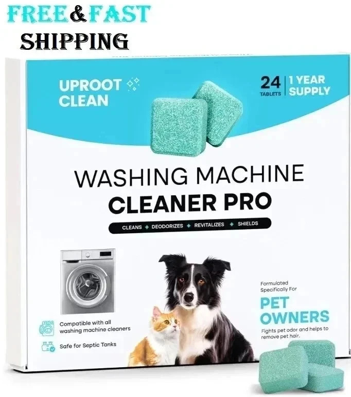 Uproot Clean Washing Machine Cleaner Tablets – 24 Pack for a 12 Month Supply NEW