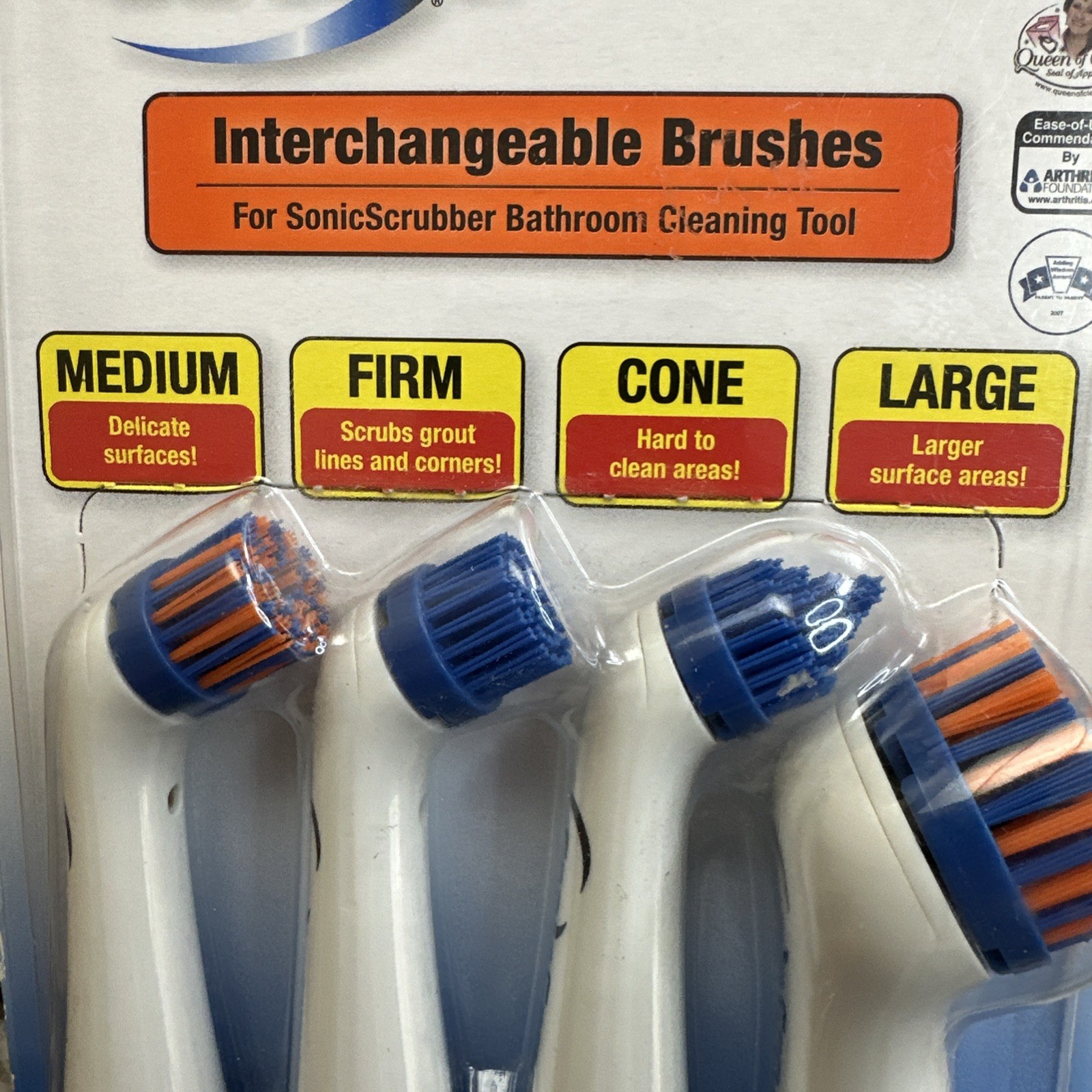 Sonic Scrubber Bathroom Power Cleaner Refill Brush Heads 4-Pack New