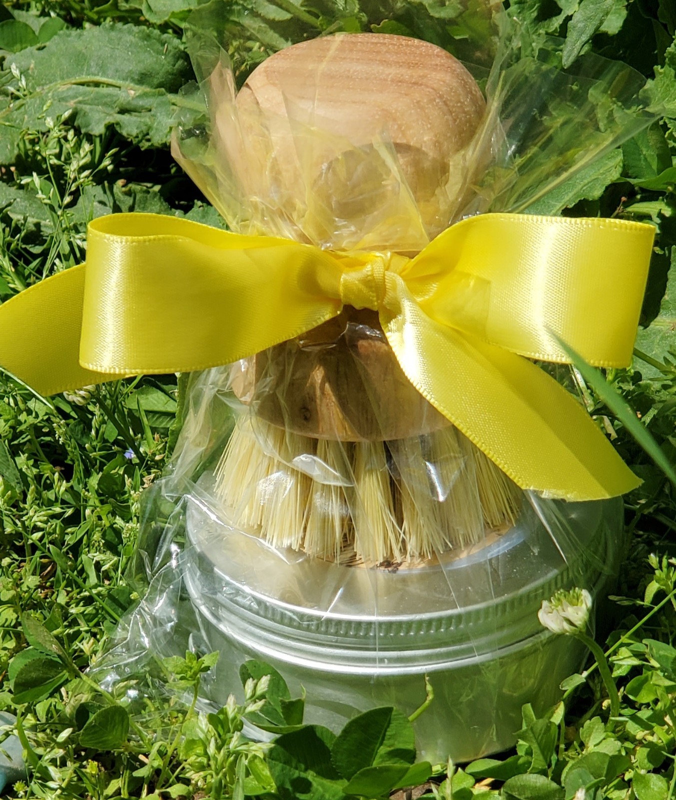 Solid Dish Soap & Scrub Brush All Natural*LEMON* Porter Family Farm Organics 4oz