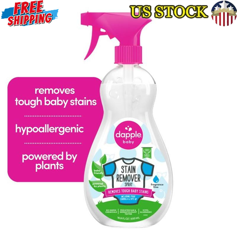 Hypoallergenic Baby Stain Remover Spray Plant-Based Fragrance-Free Tough Stains
