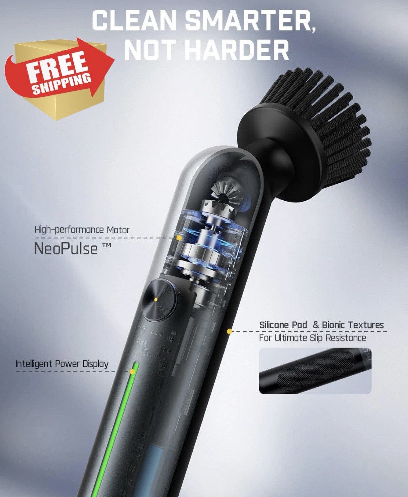 Fanttik G9 Nano Electric Spin Scrubber, Cordless Power Grout Brush, Type-C Fast