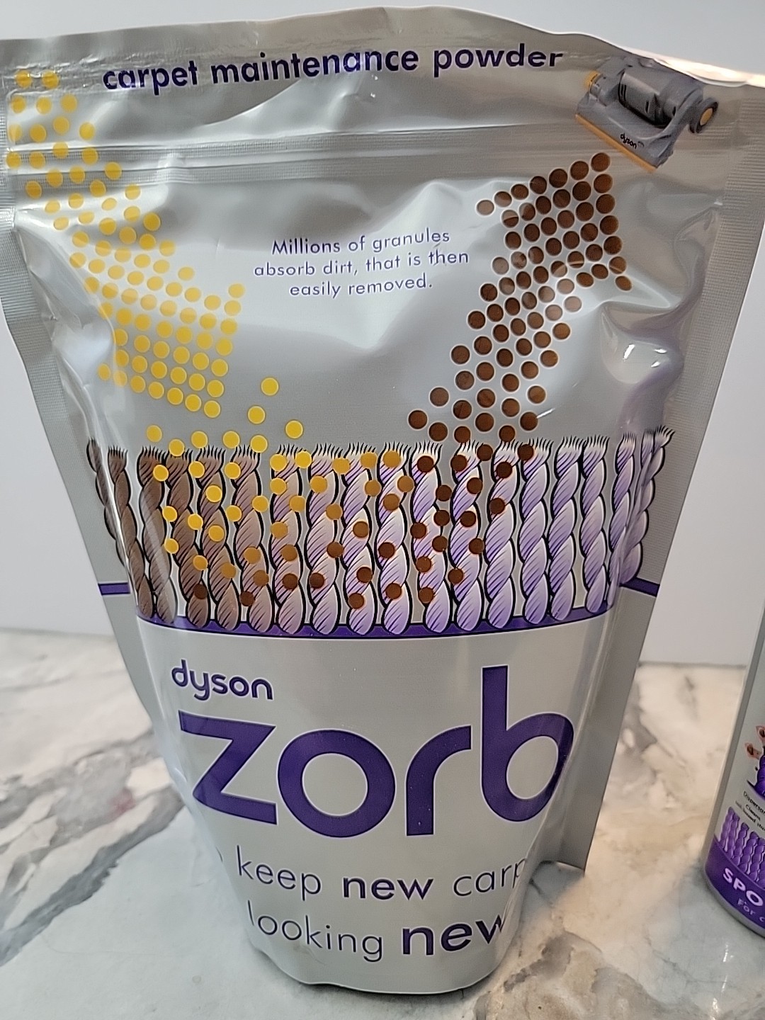 Dyson Zorb Carpet Maintenance Powder 26.5 oz and Dyzolv Spot Cleaner 8.5 oz Kit