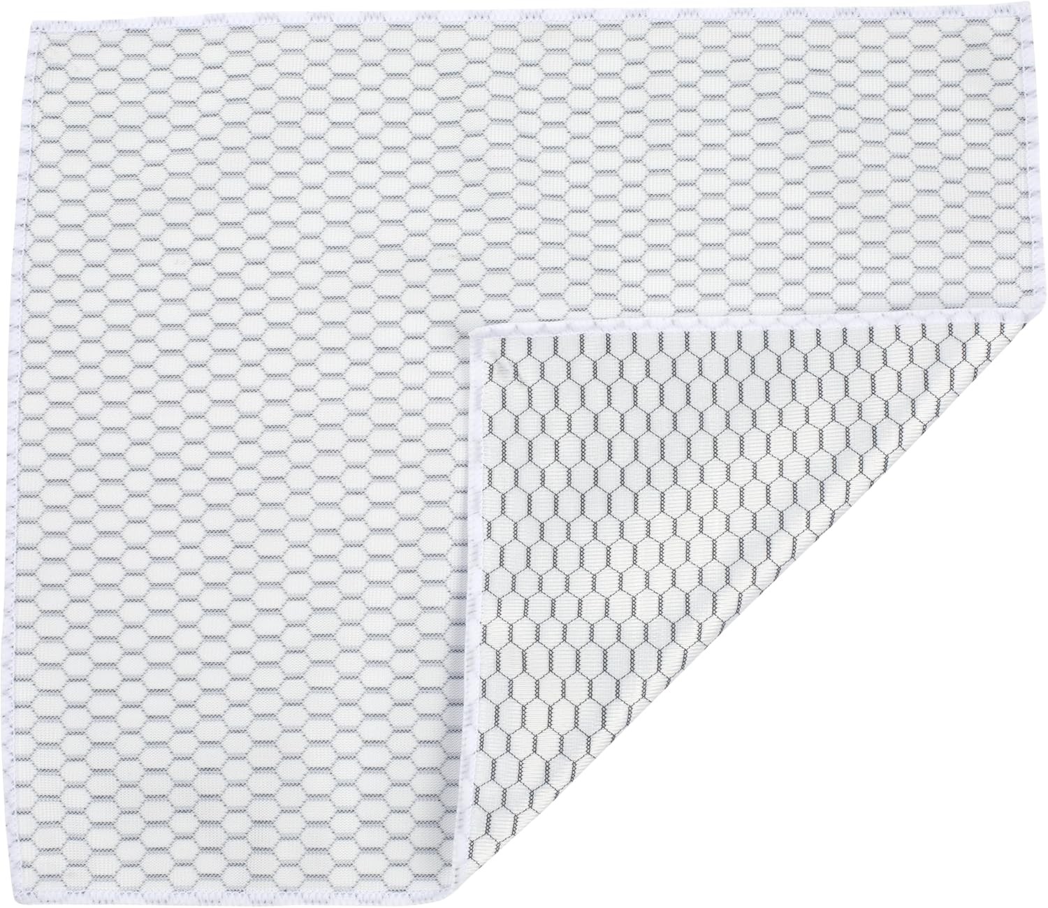 Lint-Free Microfiber Glass and Mirror Cleaning Cloths, White/Black (Set of 2)