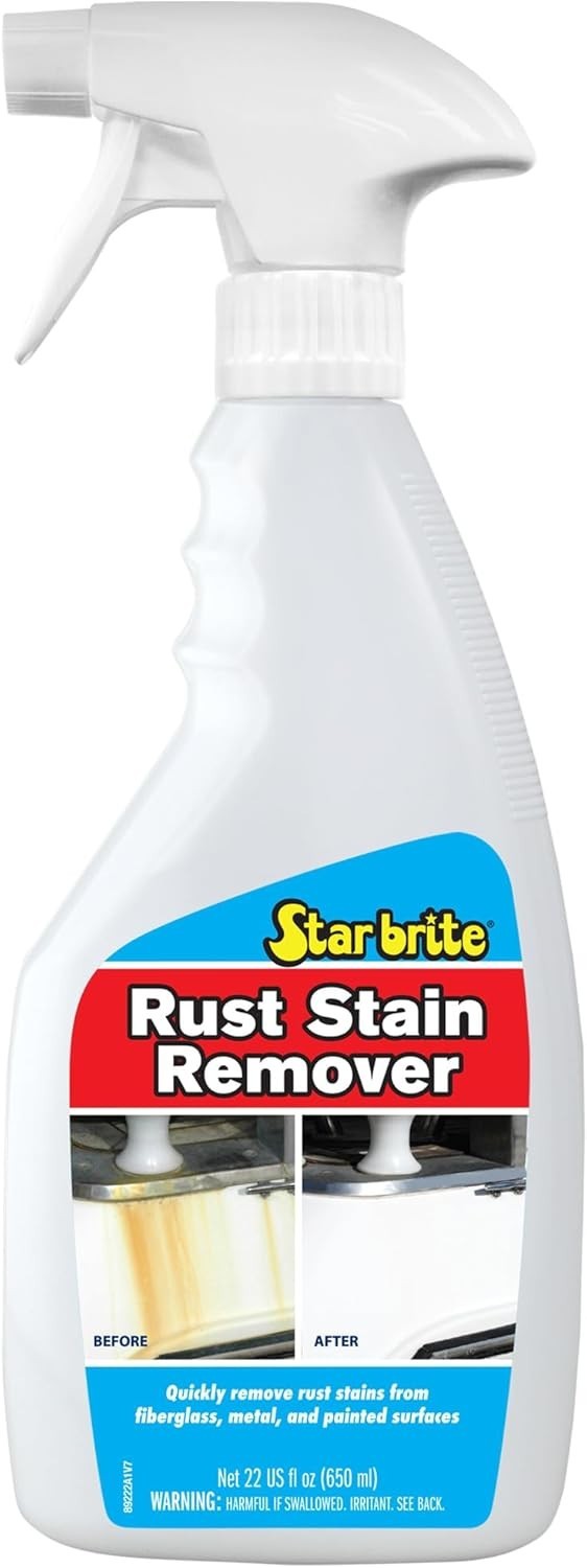 Unscented Rust Stain Remover Spray – Safe on Fiberglass, Metal & Fabric, 22 Oz