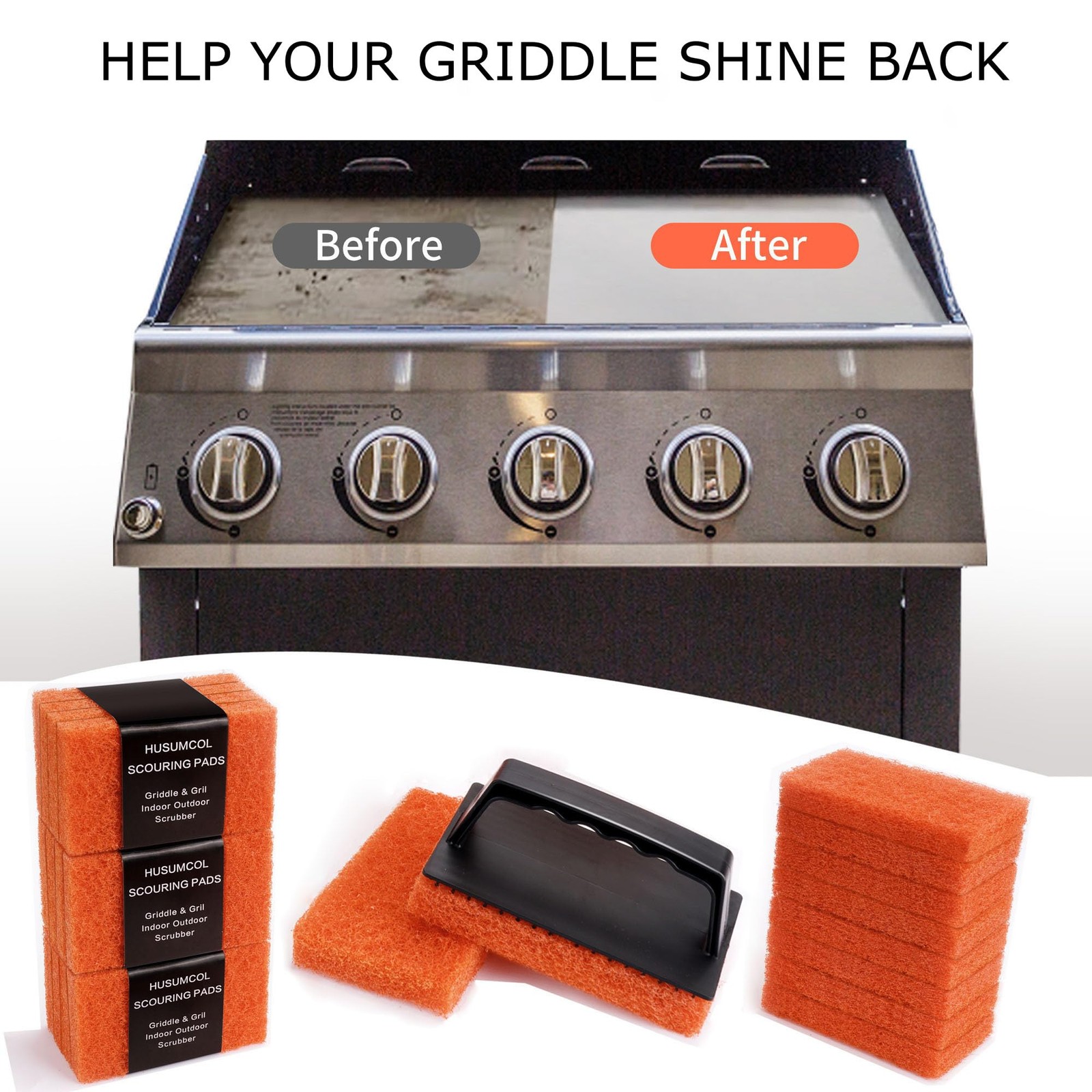 Griddle Cleaning Pads for Blackstone Flat Top, Non-Scratch Grill Scrub Pads, …