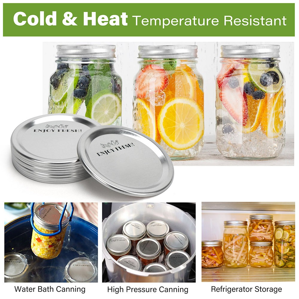 140 Counts Canning Lids Regular Mouth Leak-Proof Mason Jar Lids for Ball Kerr