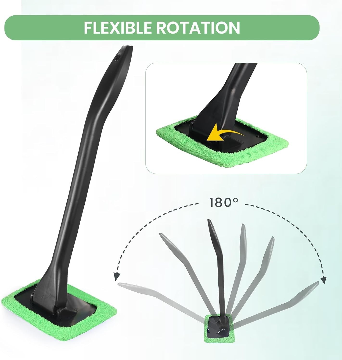 Complete Auto Glass Wiper Kit: 6PCS with Microfiber Pads & Spray Bottle – Green