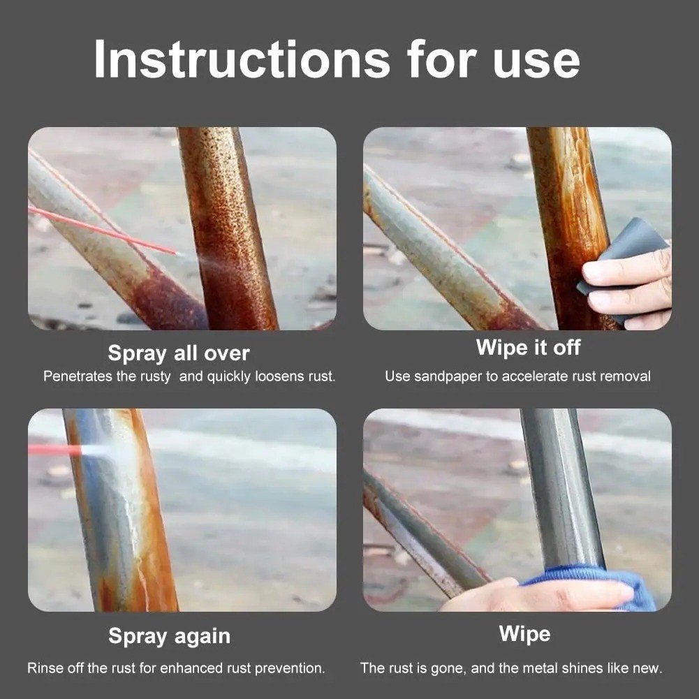 Multifunctional Metal Rust Remover,Rust Removal Spray,Anti-Rust Lubricant Spray