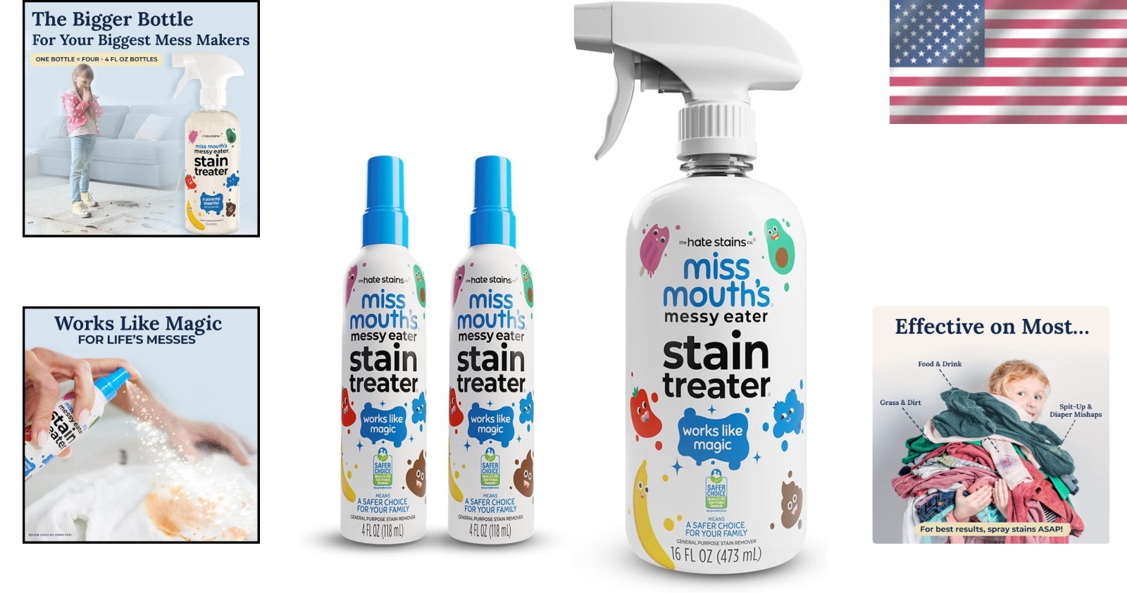 All-Natural 4oz & 16oz Stain Remover Bundle – Powerful, Family-Safe Cleaning