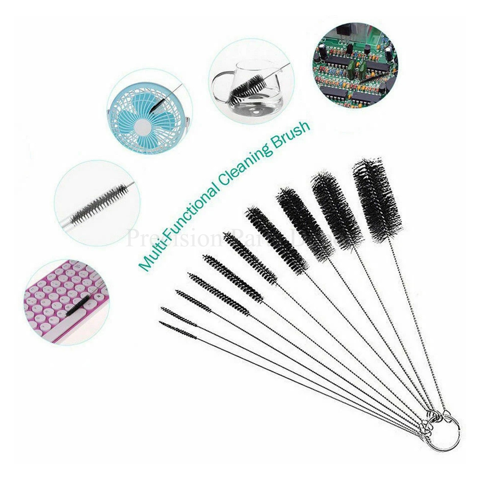 10PCS Set Nylon Straw Brush Cleaner Bottle Tube Pipe Small Long Cleaning US