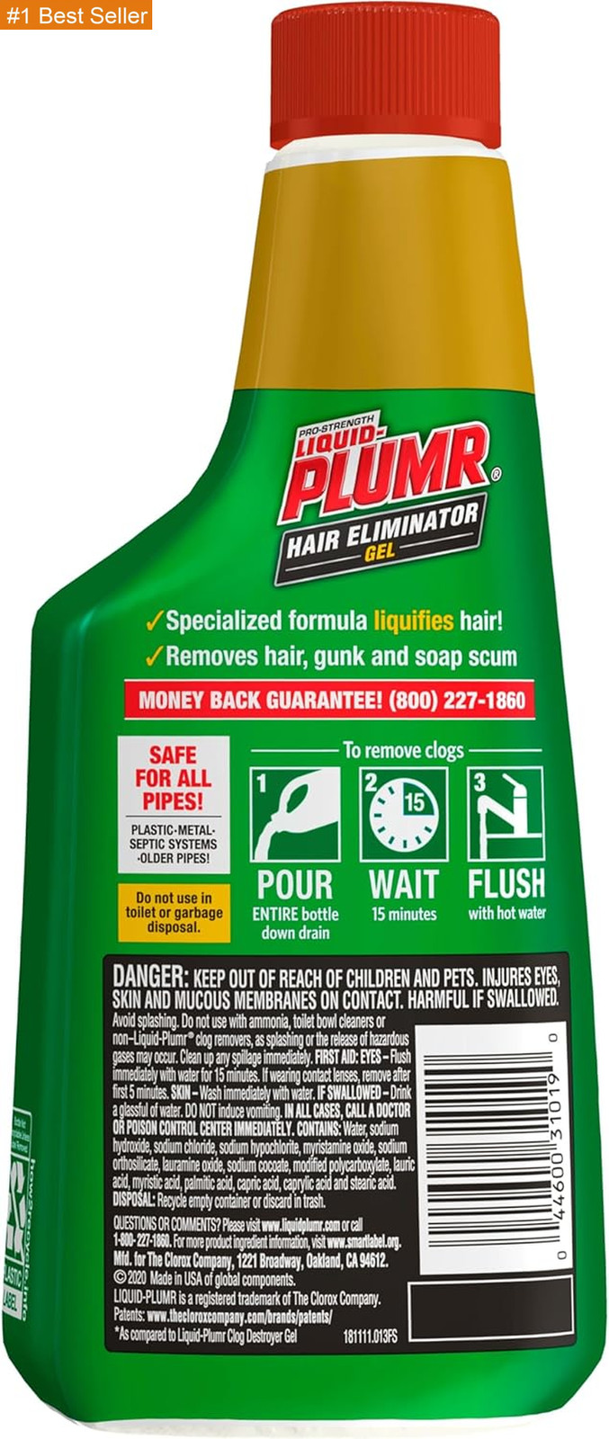 Liquid-Plumr Pro-Strength Hair Eliminator Gel Clog Remover, Hair Clog Remover an