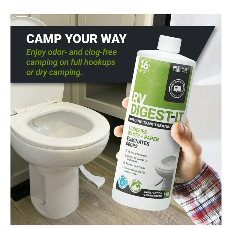 Unique RV Digest-It Holding Tank Treatment – Liquid 16 Treatments, 32 Oz.