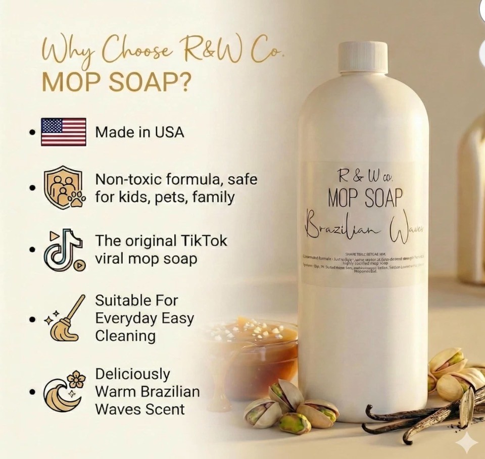 R&W Co. Original 32oz Premium Mop Soap Brazilian Waves Scented