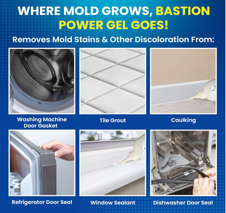 Mold Stain Remover Power Gel Cleaner Heavy Duty Bathroom Grout Shower Caulk 7oz