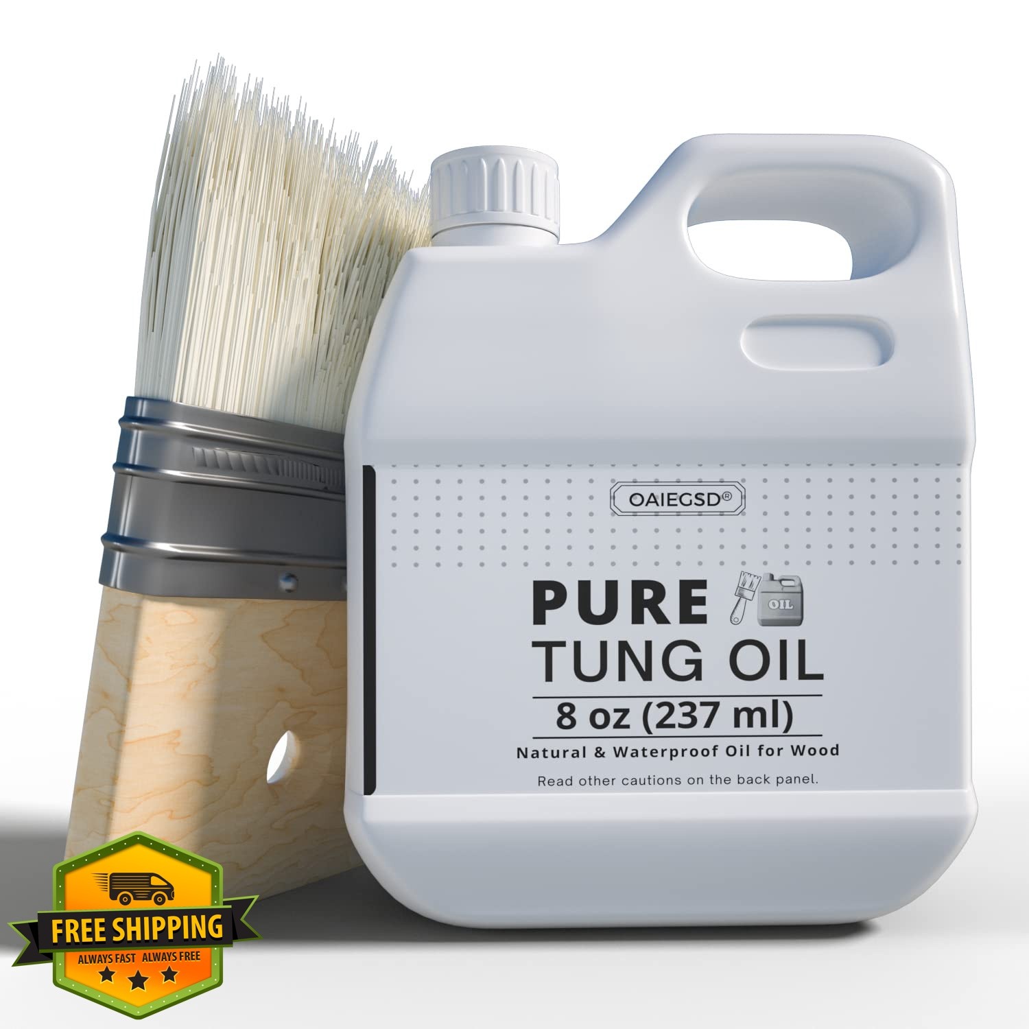 8oz 100% Pure Tung Oil for Wood Outdoor with Brush, Safe Food Grade Tung Oil …