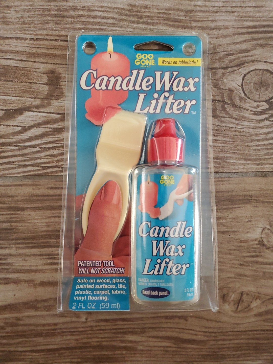 Goo Gone Candle Wax Lifter w/ Pate Tool, 2 oz sealed Table clothes carpet vinyle