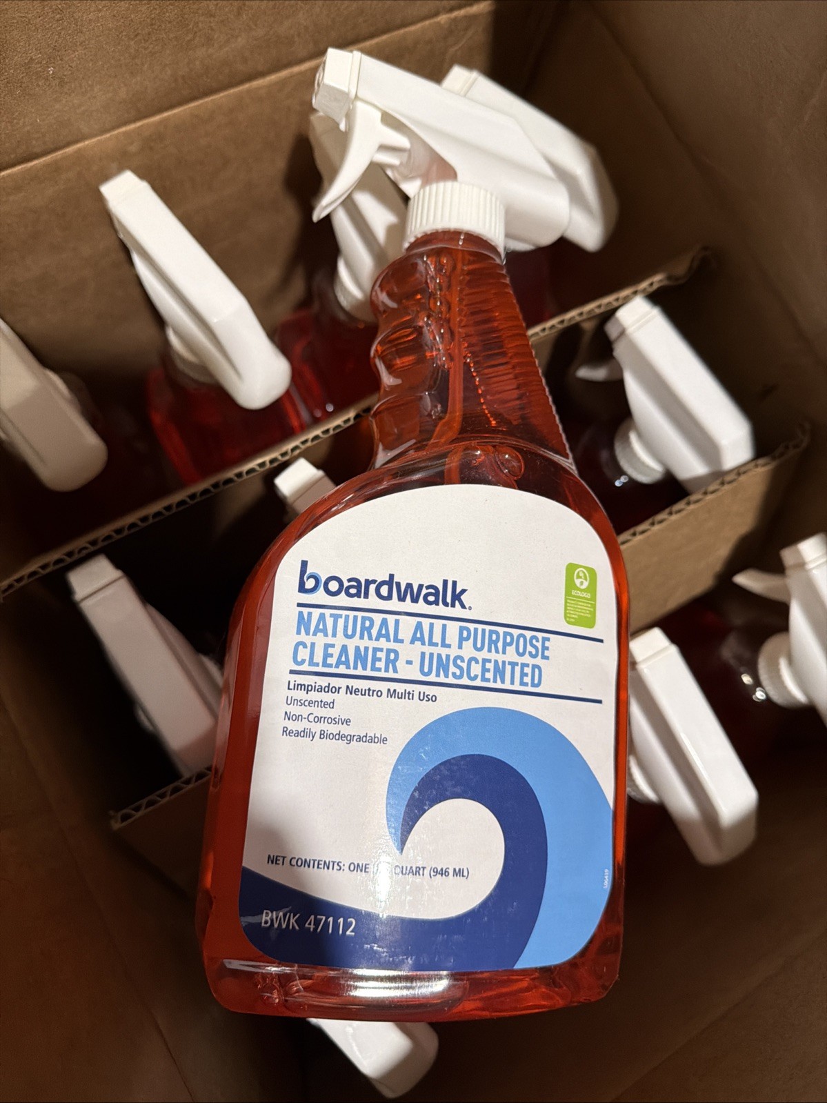 Boardwalk Natural All Purpose Cleaner, Unscented, 32 oz Spray Bottle, 12/Carton