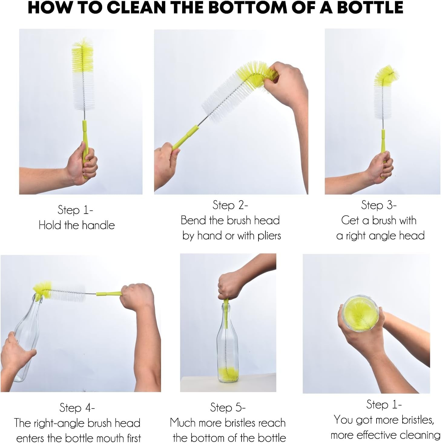16 inch Long Bottle Brush Cleaner for Washing Wine/Beer/Sport Well/Thermos/Gl…
