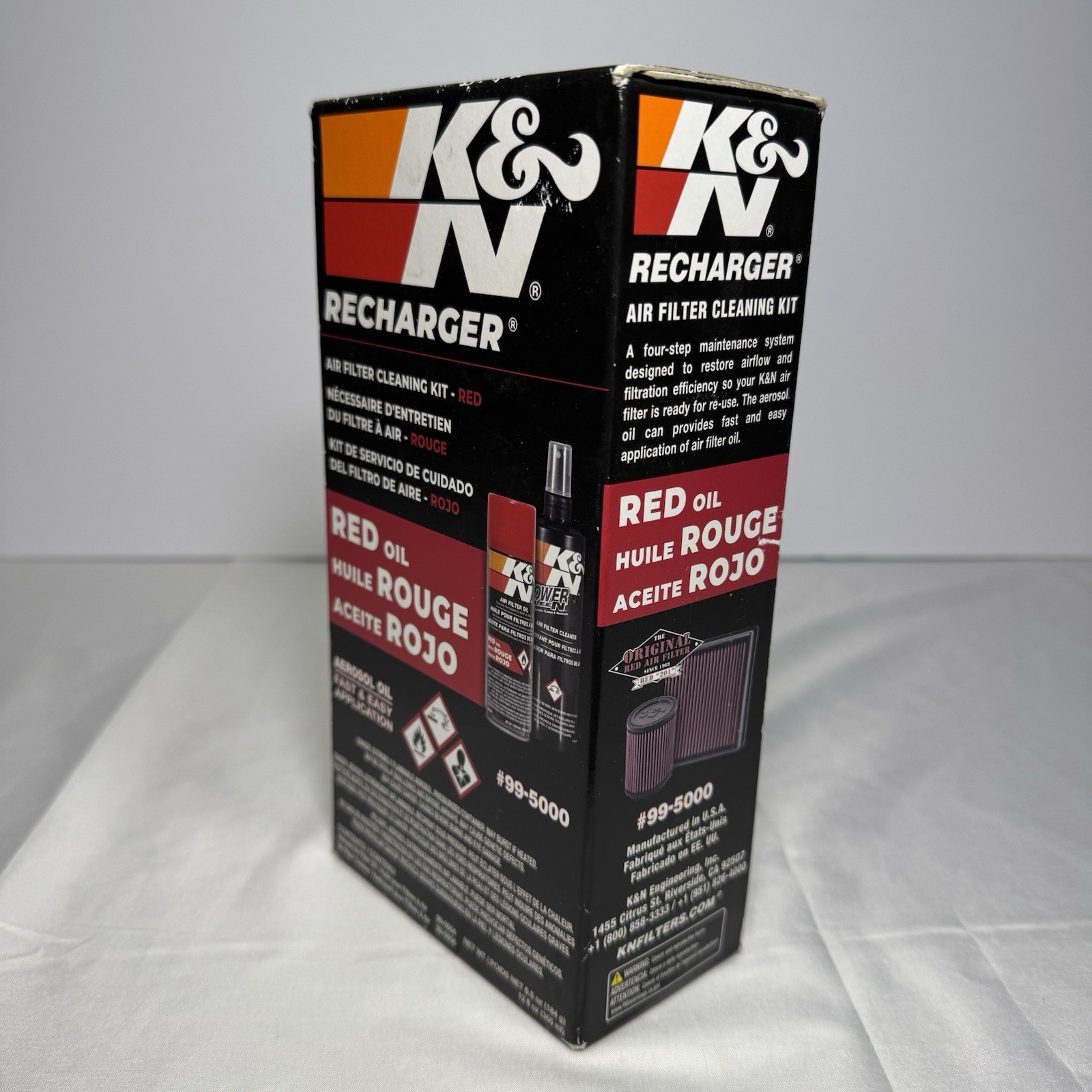 K&N Recharger Kit #99-5000 Air Filter Cleaning Kit Red