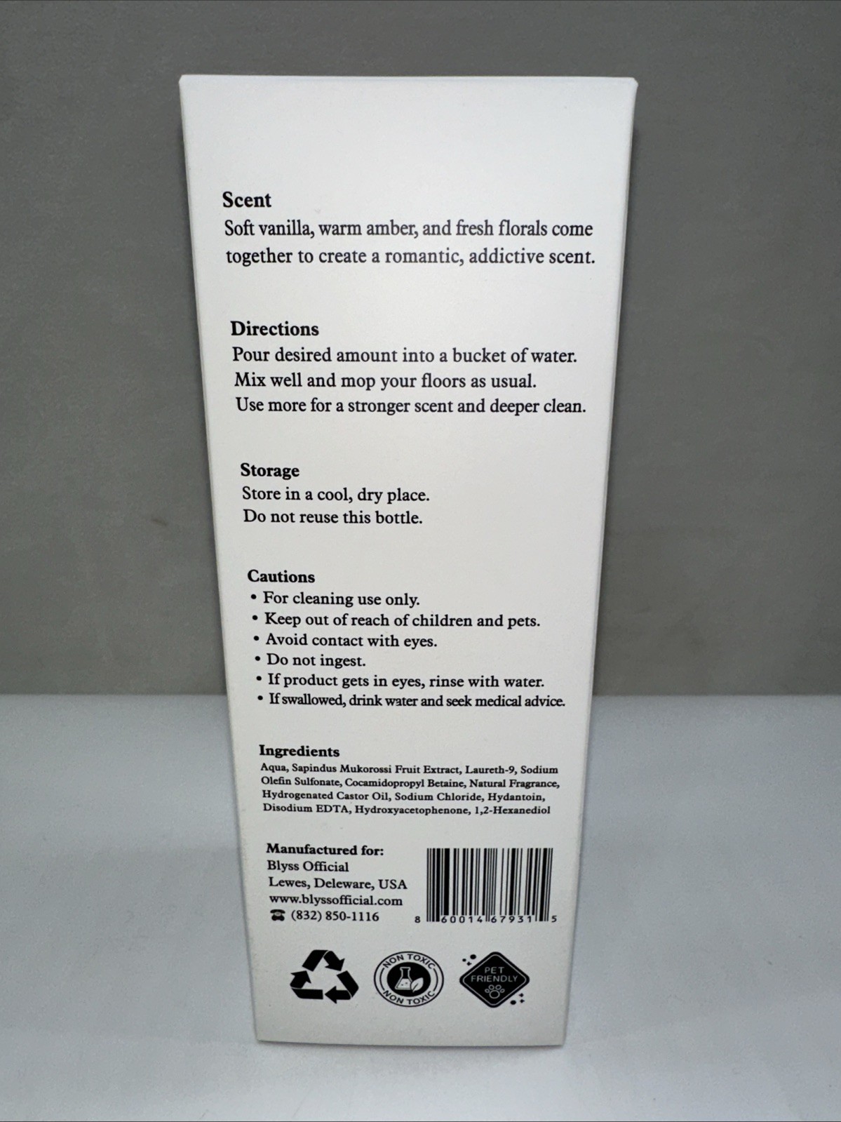 Blyss Mop Soap Concentrate Imported Mahogany 16.9 Fl Oz Exp 12/21/2028