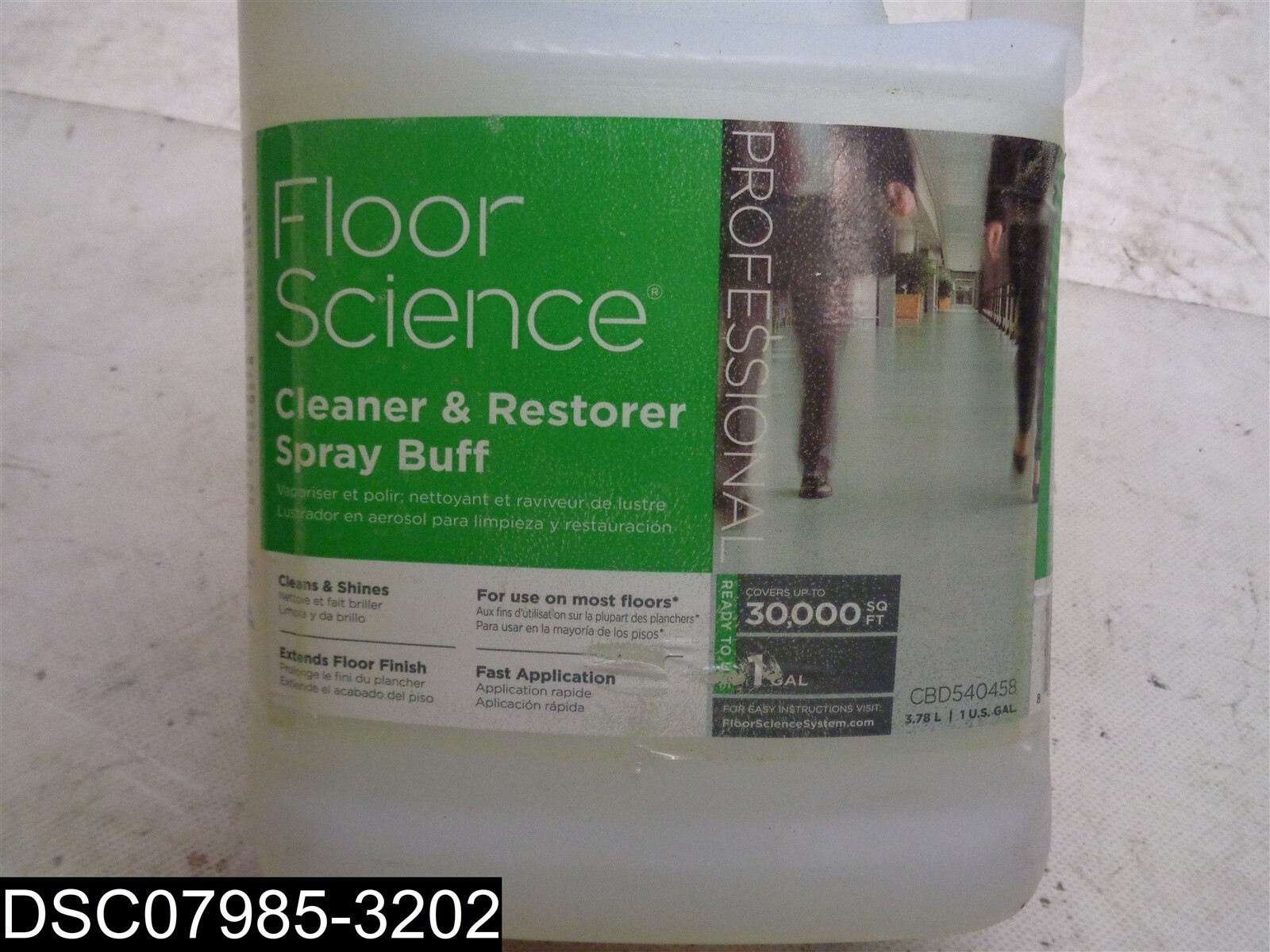 QTY= 2 Gallons (2 x 1 Gal) Floor Science Cleaner & Restorer Spray Buff CBD540458