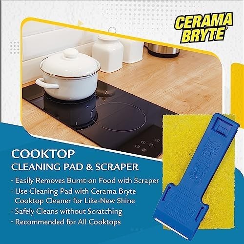 3 X Scraper & 3 X Pad Kit Cooktop And Stove Top Cleaner For Glass Ceramic Surfac