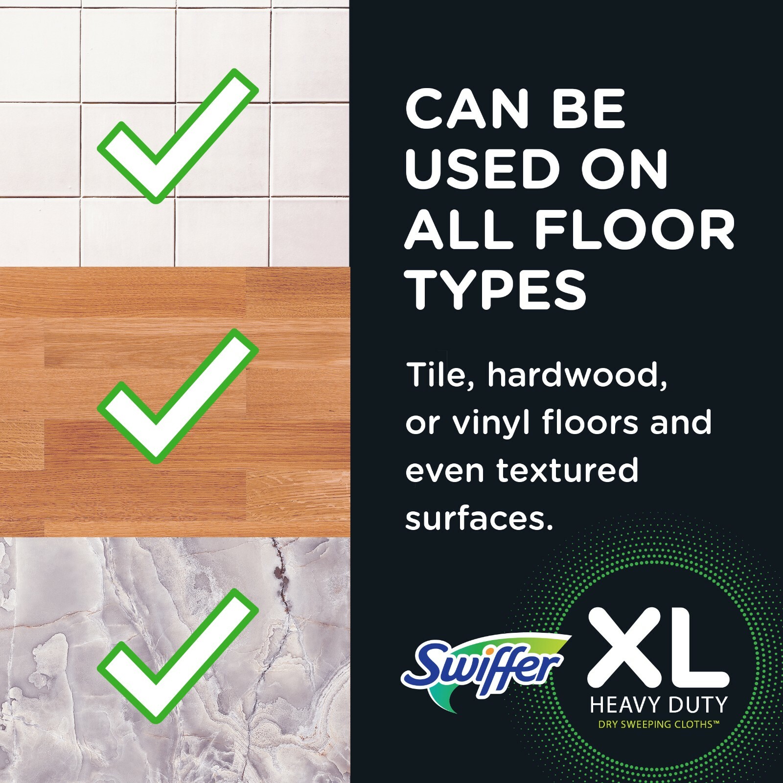 Swiffer XL HEAVY DUTY Dry Sweeping Cloths Pad Refills ~ All Types of Floor ~10ct