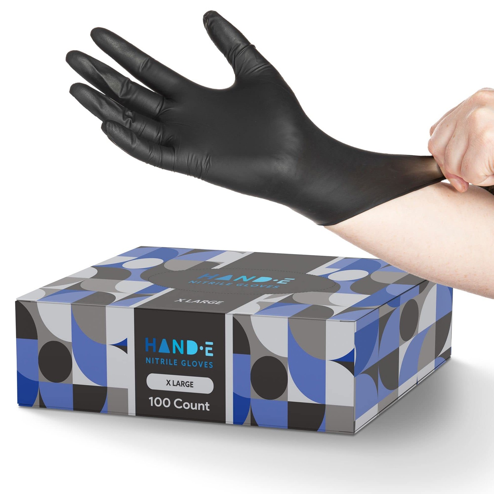 Black Nitrile Gloves Disposable, 100 Ct, 3 Mil, Food Safe, Medium,