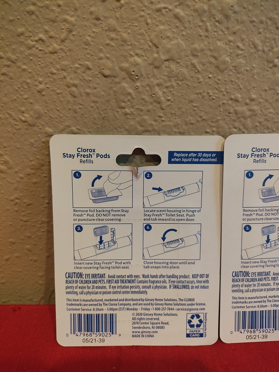 Lot Of 3 Clorox Stay Fresh Pods Toilet Seat Refills Red Tropic Breeze New Sealed