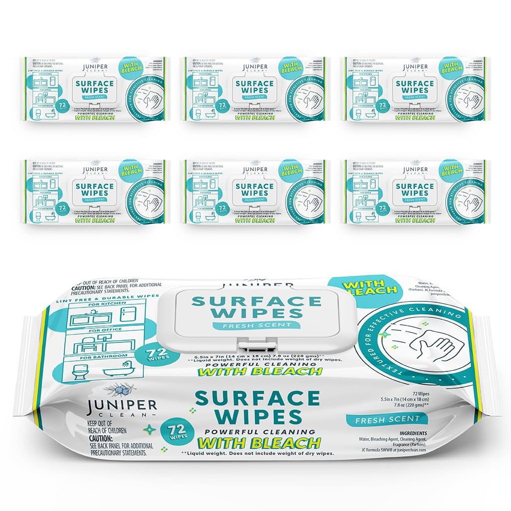 6 Pack Surface Cleaning Wipes with Bleach, All-Purpose Cleaner for Bathroom, …