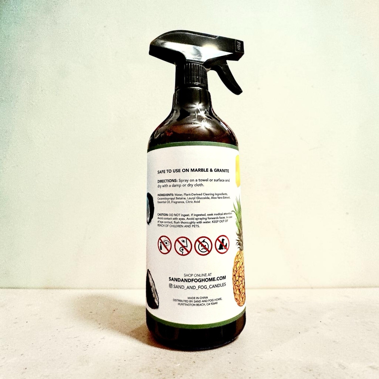 SAND + FOG Plant-Based Kitchen REFRESHER & CLEANER 25.4 Fl Oz Pineapple Coconut
