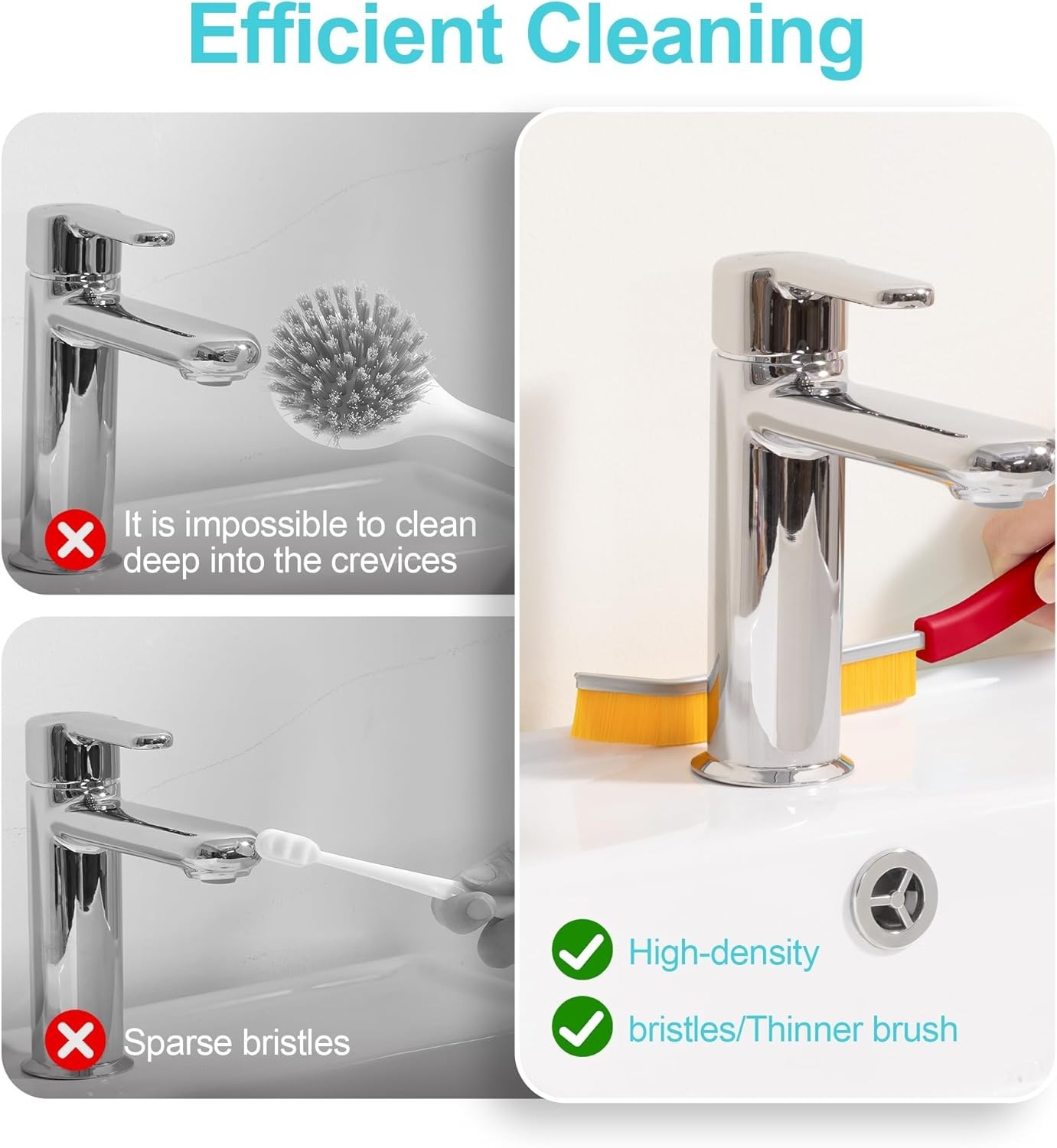 4 Pack Crevice Cleaning Brush Hard Bristle Grout Brush House Cleaning Supplies