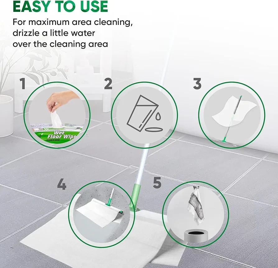 Yugi XXL Wet Floor For Squeegee Stick, Multi Surface Cleaning, Fresh Aroma Scent