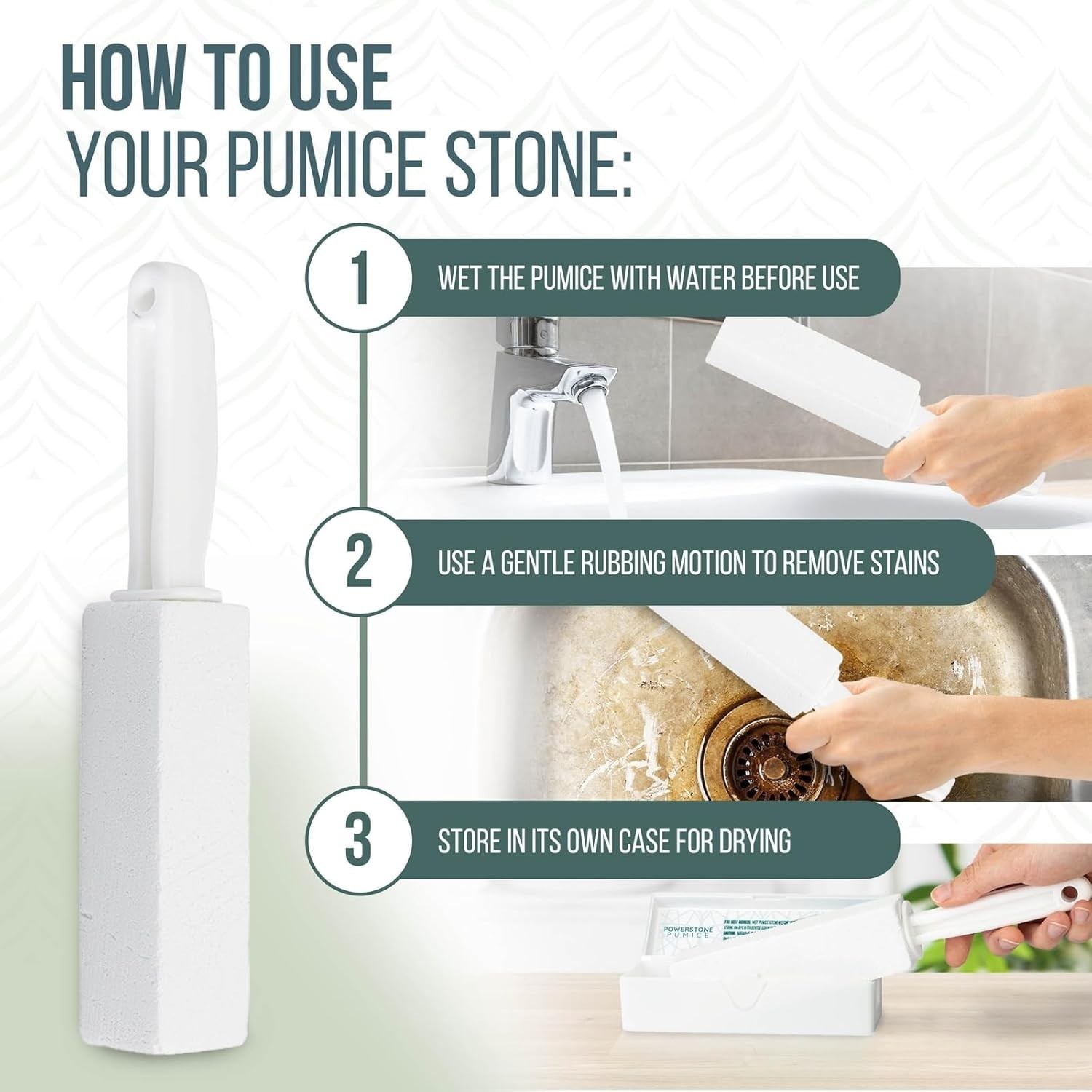 Gentle Hard Water Stain Remover – 4 Pumice Stones for Toilets, Grills, and Tiles