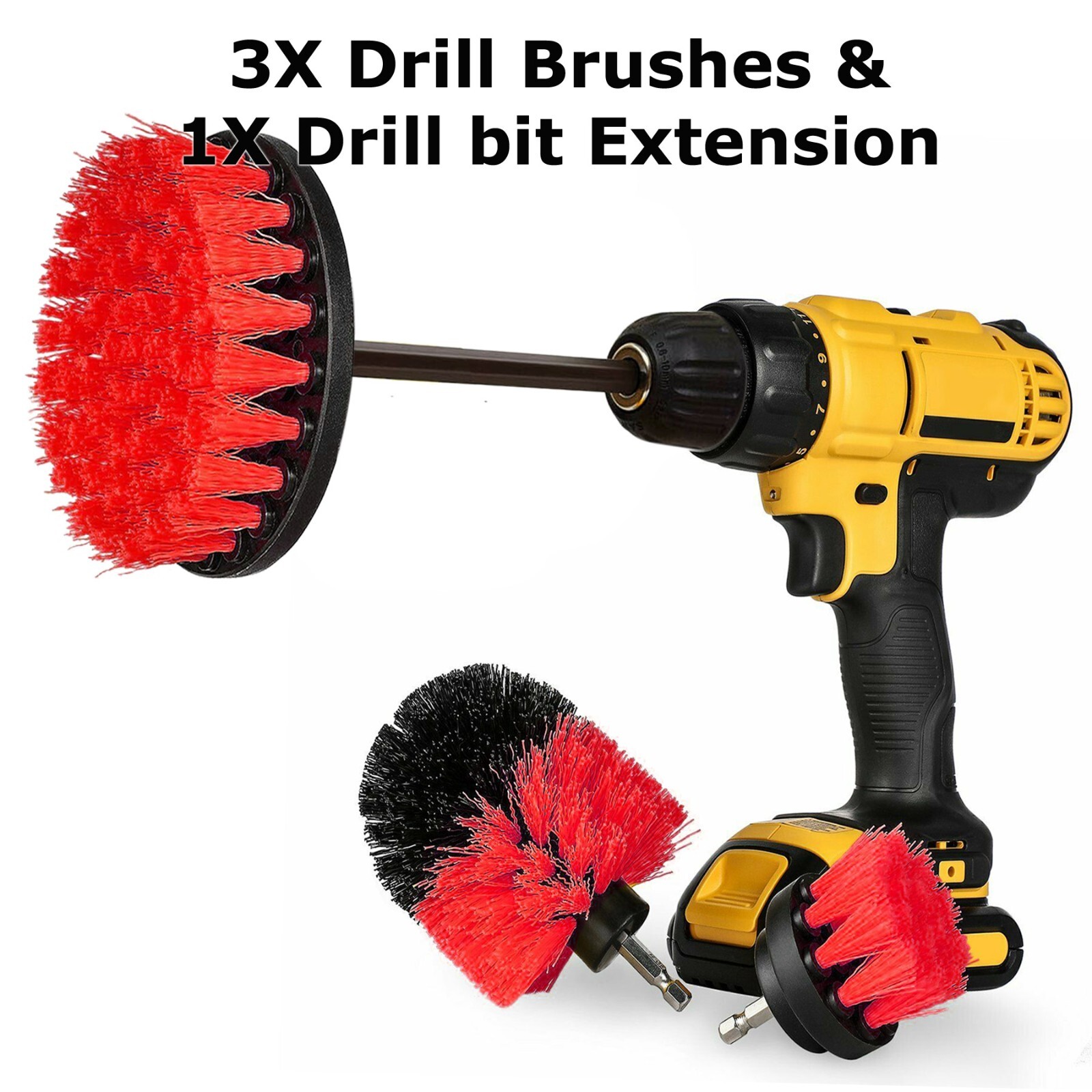 Drill Brushes Set 5pcs Tile Grout Power Scrubber Cleaner Spin Tub Shower Wall