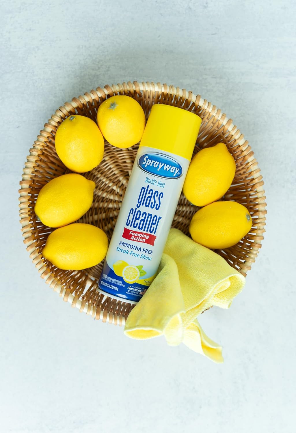 Sprayway Glass Cleaner Lemon Scent Foaming Aerosol Spray, 19Oz, Pack of 6 | Ammo